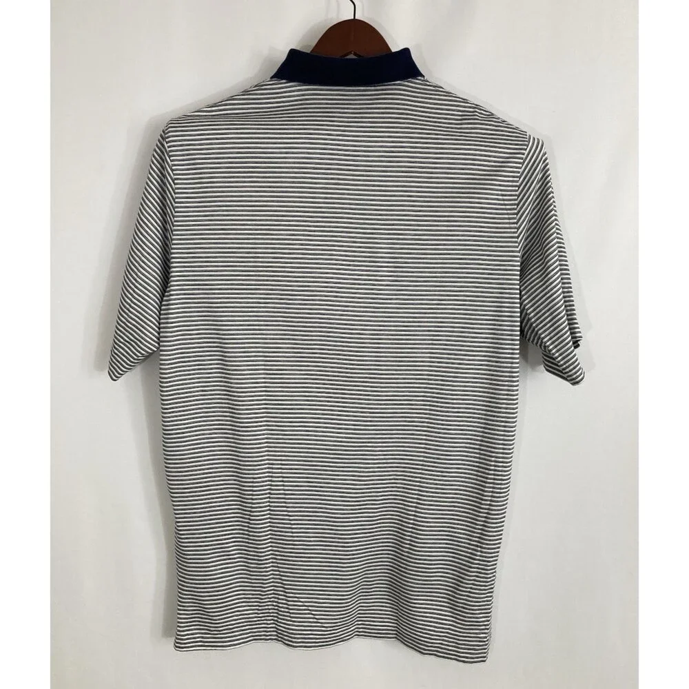 Polo Golf Ralph Lauren Polo Shirt Mens L Blue White Stripe Pima Cotton Pony